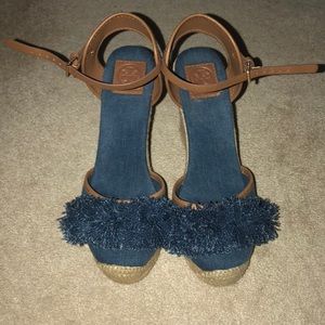 Tory Burch denim wedges